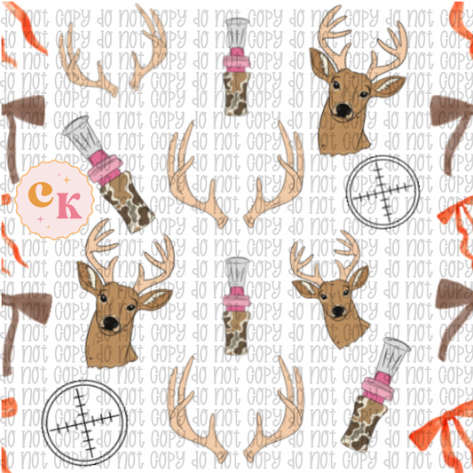 Orange Deer Seamless | Orange Deer Digital Paper Design | Outdoors & Hunting | Digital Download | PNG