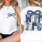 Warriors PNG - Columbia and Navy Warriors bow design - Digital Download