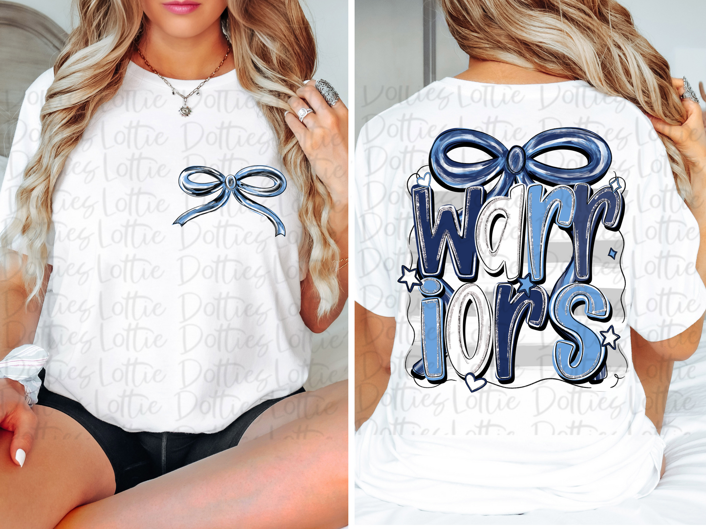 Warriors PNG - Columbia and Navy Warriors bow design - Digital Download