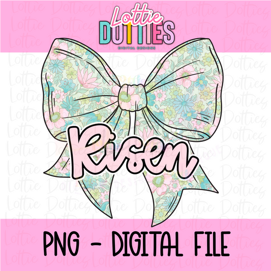 Risen Bow - Risen Bow PNG - Bow Design Sublimation - Digital Download