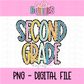 Second Grade PNG - Back To School - Sublimation - Digital Download