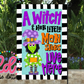 A Witch & Her Little Monsters Flag PNG - Halloween Sublimation - Digital Download