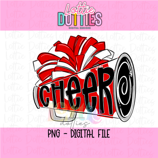 Cheer Megaphone PNG - Red Sublimation - Digital Design