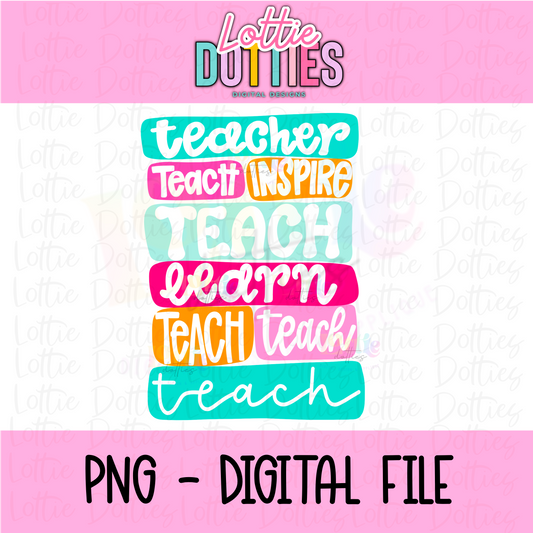 Teacher PNG - Teacher Sublimation - Digital Download