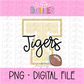 Tigers Football PNG- Tigers Seersucker - Alphabet Clipart - Instant Download
