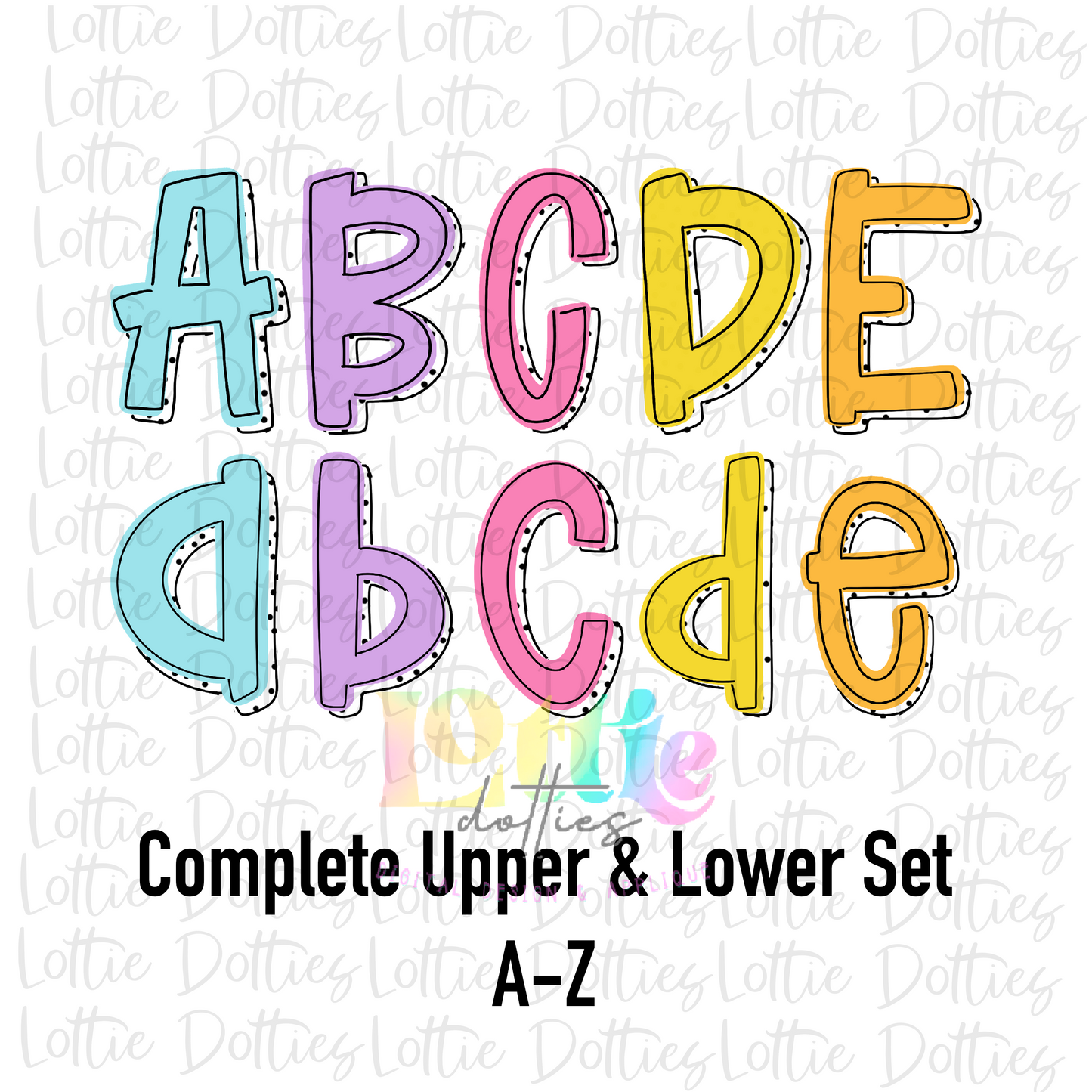 Dottie Alpha - Alpha Pack - Alphabet Clipart - Instant Download