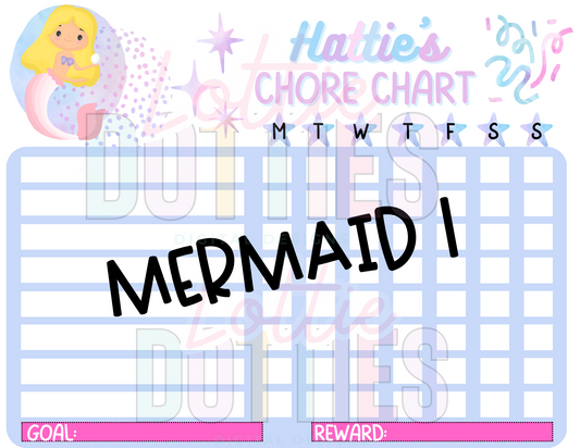 Mermaid Chore Chart Template - Mermaid 1