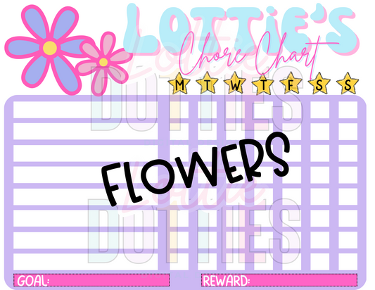 Flowers Chore Chart Template - Flowers