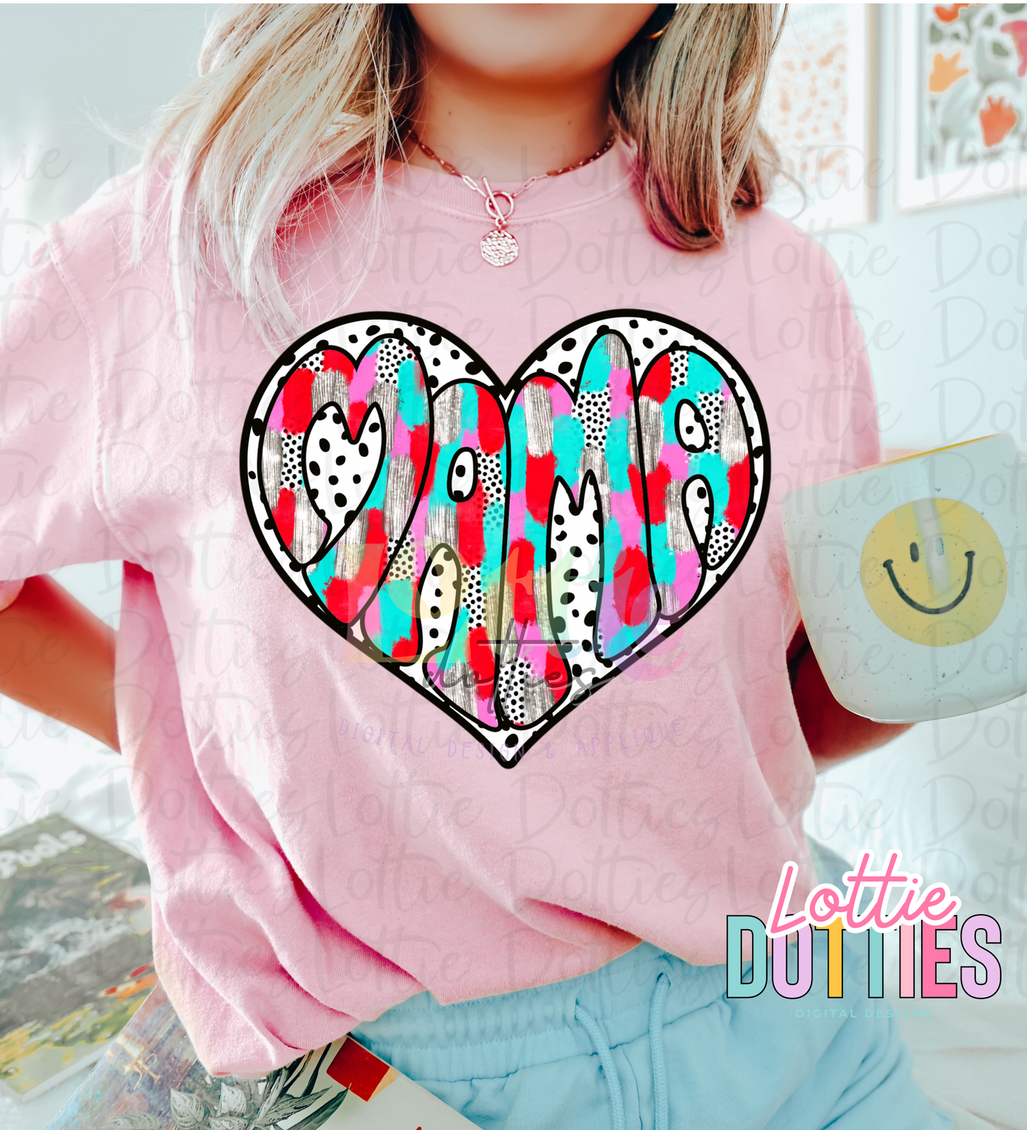 Mama Heart Dots PNG - Mama Heart Dots - Valentine's Day Sublimation - Valentines Design