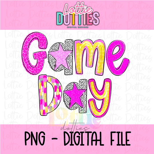 Pink & Gold Foil Gameday Png - Pink Poppy Design - Poppy Design - Digital Download