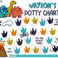 Dino Potty Chart Template - Dino 1
