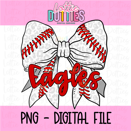 Eagles PNG - Eagles baseball bow Red design - Digital Download
