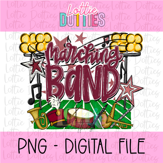 Marching Band PNG - Maroon Marching Band design - Digital Download