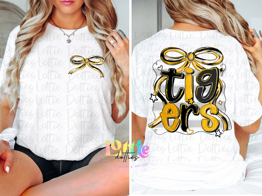 Tigers PNG | Black & Gold Tiger Spirit | Front and Back Design Included | Digital Download