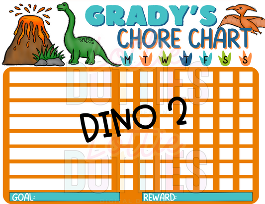 Dino Chore Chart Template - Dino 2