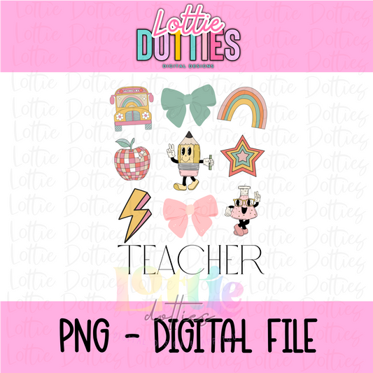 Teacher PNG - Poppy Teacher Designs - Digital Download