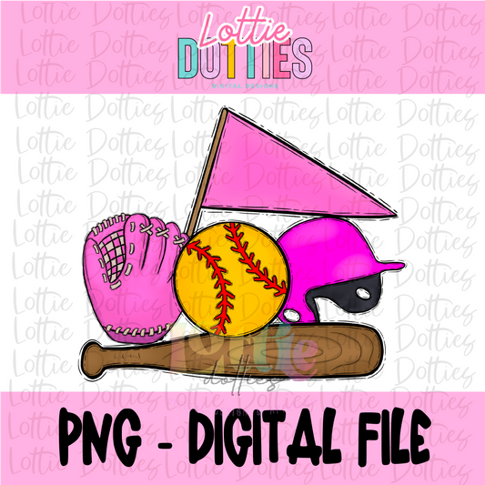 T-Ball Png - T-Ball Pink Sublimation File - Instant Download - Digital Download