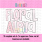 Pink & Floral Bows Alpha - Pink Floral and Bows Alpha - Alphabet Clipart - Instant Download