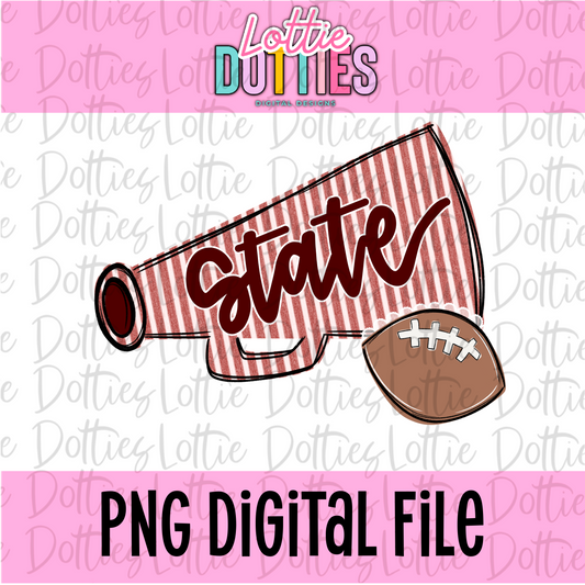 State Megaphone Png | State design | Digital Download | Maroon and Black