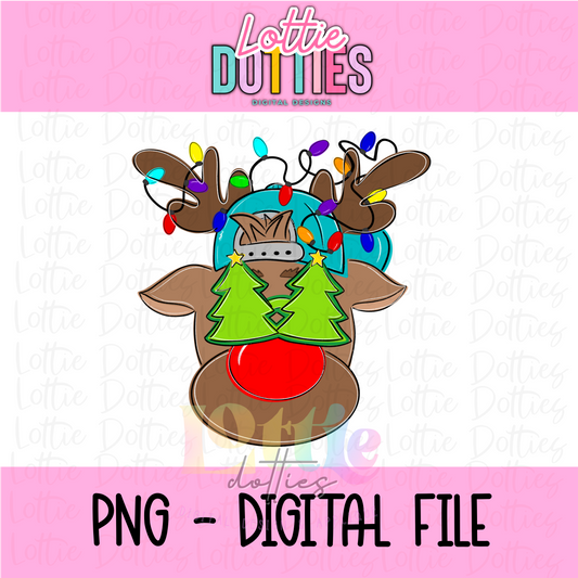Reindeer with Lights Png - Christmas design - Digital Download