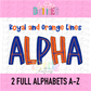 Royal and Orange Lines Alpha - Royal and Orange Alpha Pack - Digital Download