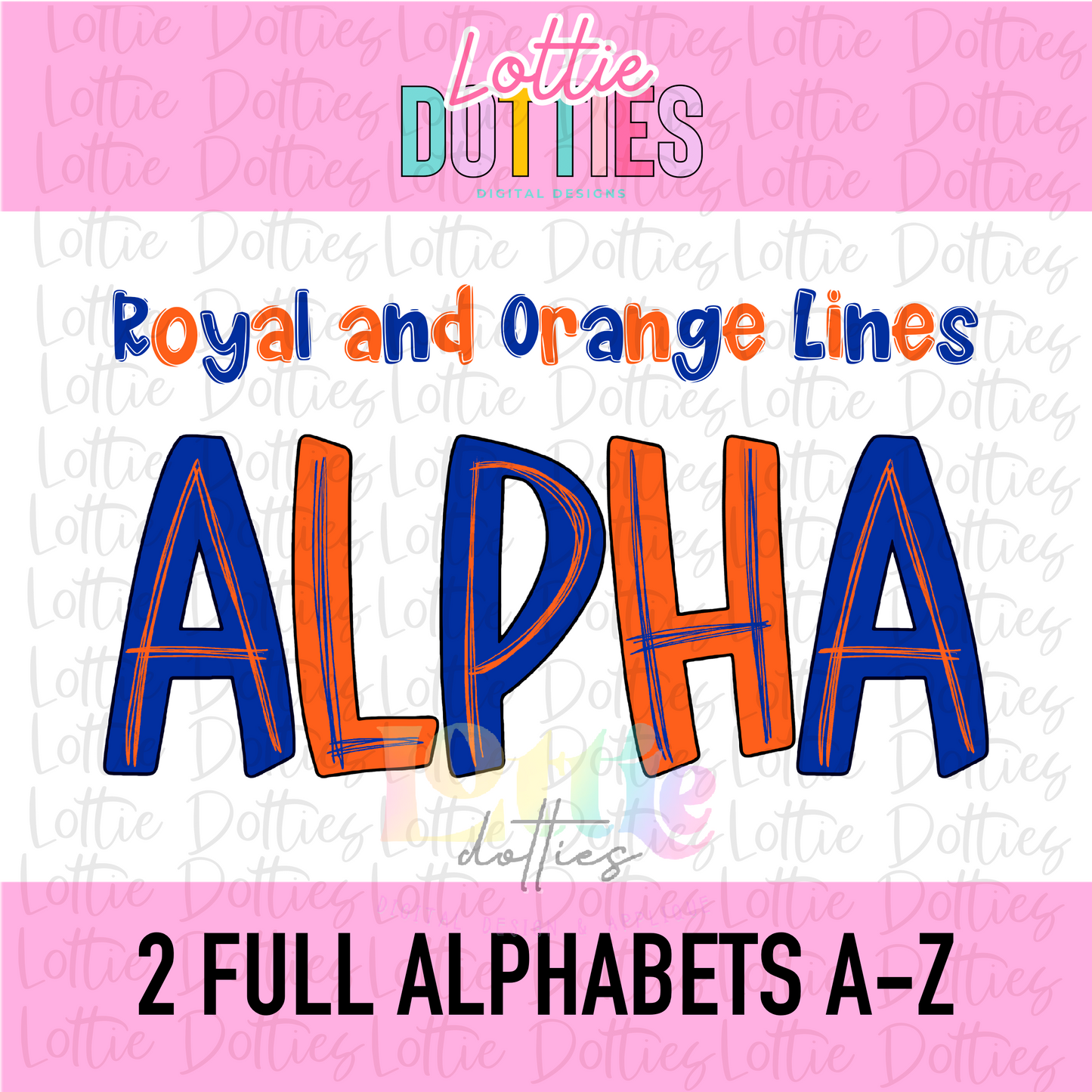 Royal and Orange Lines Alpha - Royal and Orange Alpha Pack - Digital Download