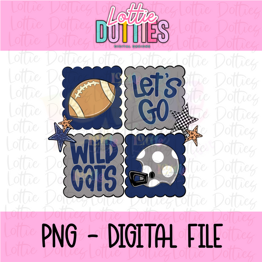 Let’s Go Wildcats Png | Wildcats design | Digital Download | Navy and Gray