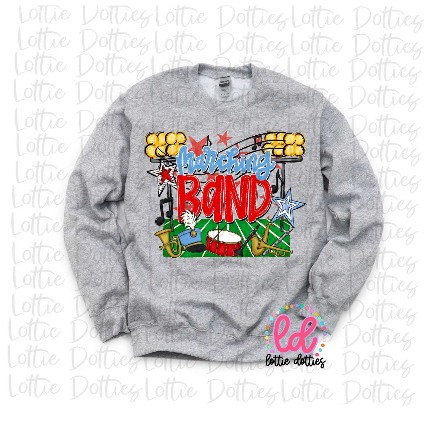 Marching Band PNG - Light Blue and Red Marching Band design - Digital Download