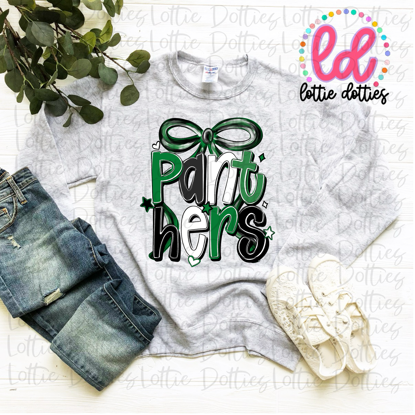 Panthers PNG - Panthers Green Black and White bow design - Digital Download - coquette desi