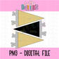 Black & Vegas Gold Flags PNG - Flags Sublimation - Digital Download