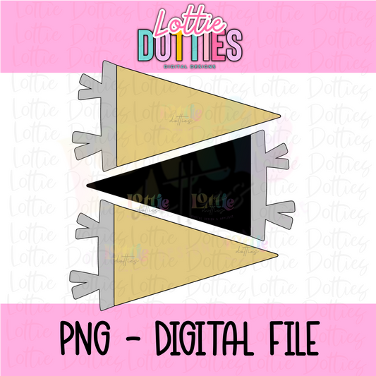 Black & Vegas Gold Flags PNG - Flags Sublimation - Digital Download