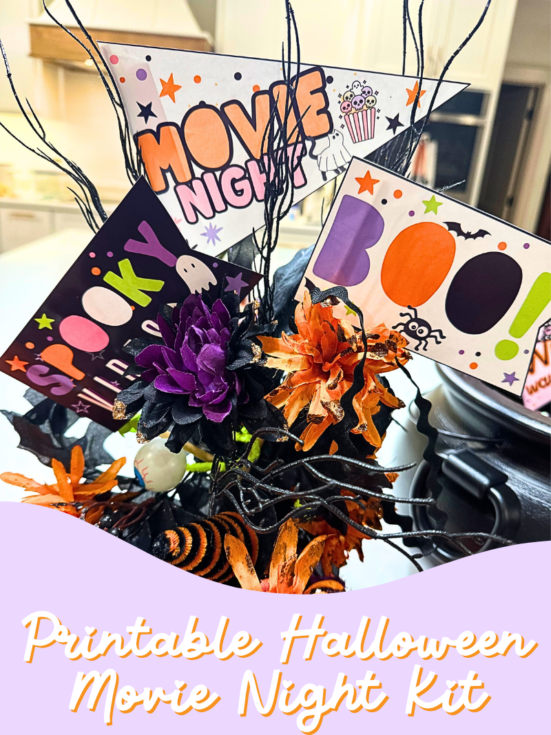 Printable Halloween Pennant Flags | Cute Spooky Party Decorations | Trick or Treat, Movie Night & Boo Basket Printables