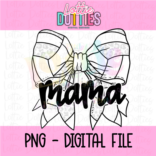 Volleyball Mama Bow - PNG - Bow Design Sublimation - Digital Download