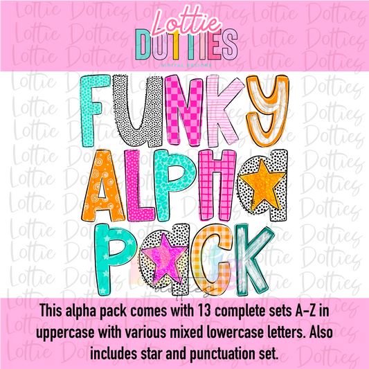 Funky Frannie Alpha - Funky Poppy Alphabet - Alpha Pack - Alphabet Clipart - Instant Download  - Alpha Pack