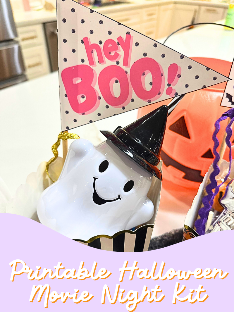 Printable Halloween Pennant Flags | Cute Spooky Party Decorations | Trick or Treat, Movie Night & Boo Basket Printables