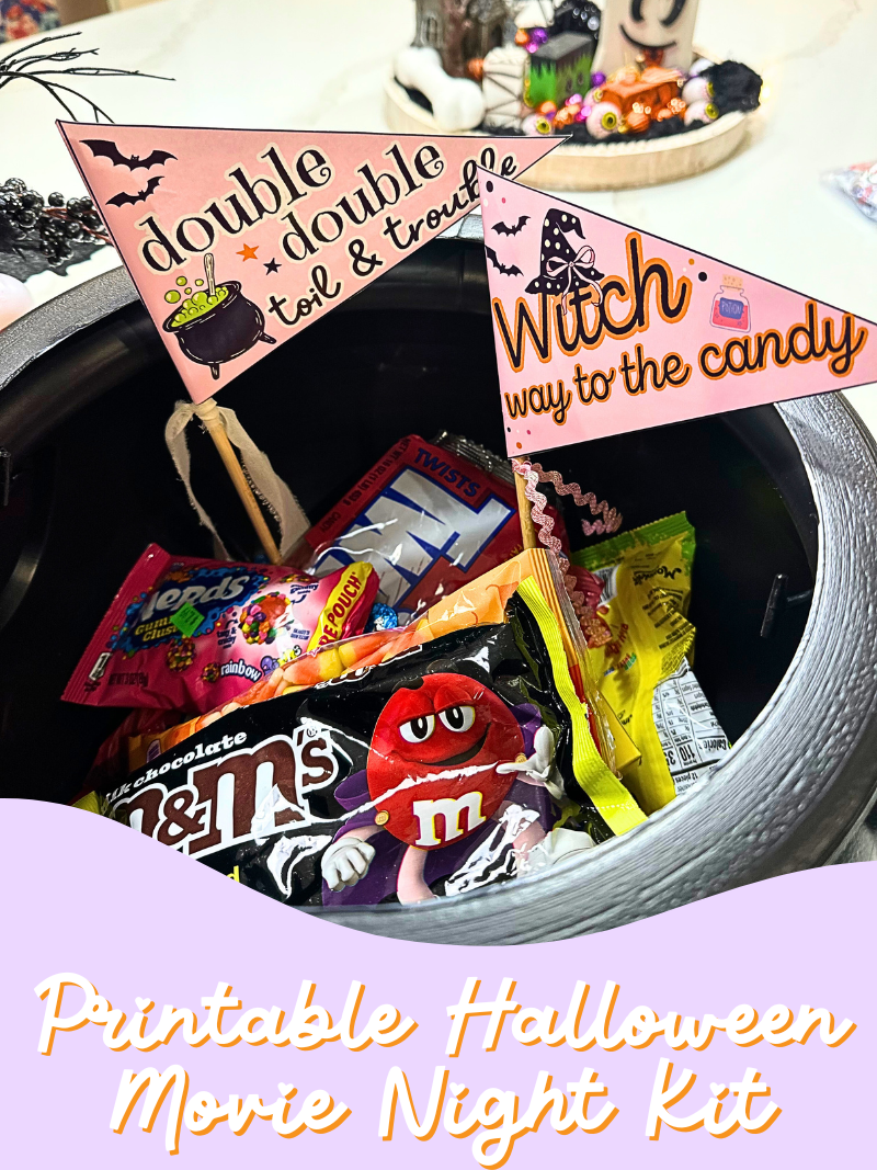 Printable Halloween Pennant Flags | Cute Spooky Party Decorations | Trick or Treat, Movie Night & Boo Basket Printables