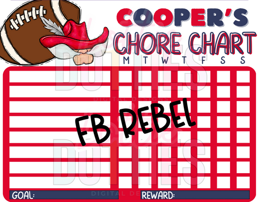 Football Rebel Chore Chart Template - Football Rebel