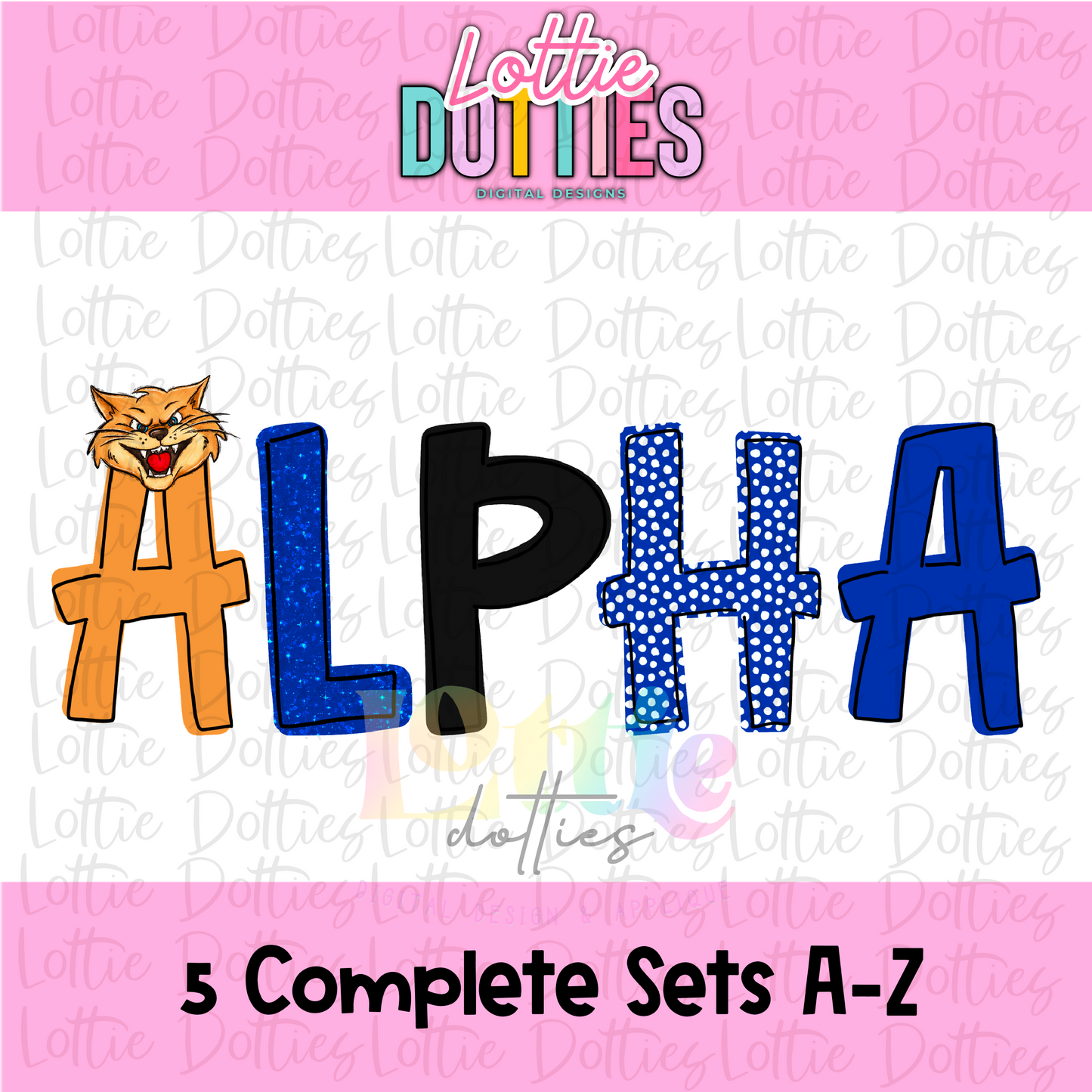 Wildcats  Alphabet - Wildcats Alpha Pack - Alphabet Clipart - Instant Downloads