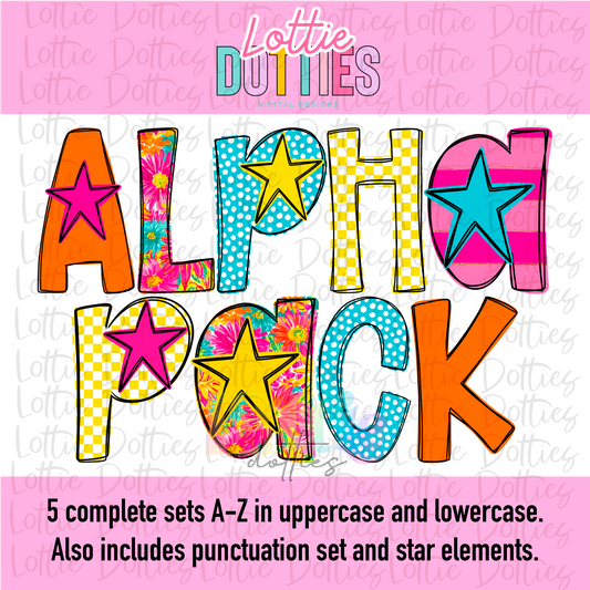 Summer Floral Alpha PNG - Sublimation  Alphabet - Alpha Pack -  Instant Download  - Girl Alpha Pack
