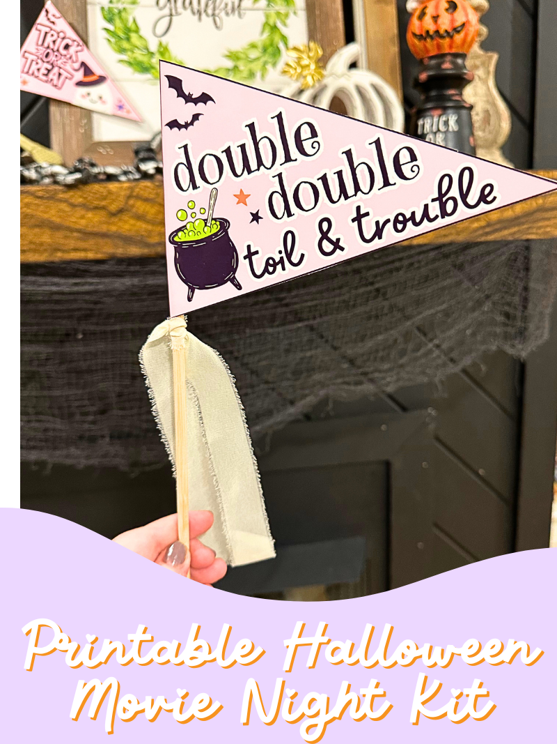 Printable Halloween Pennant Flags | Cute Spooky Party Decorations | Trick or Treat, Movie Night & Boo Basket Printables