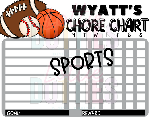 Sports Chore Chart Template - Sports