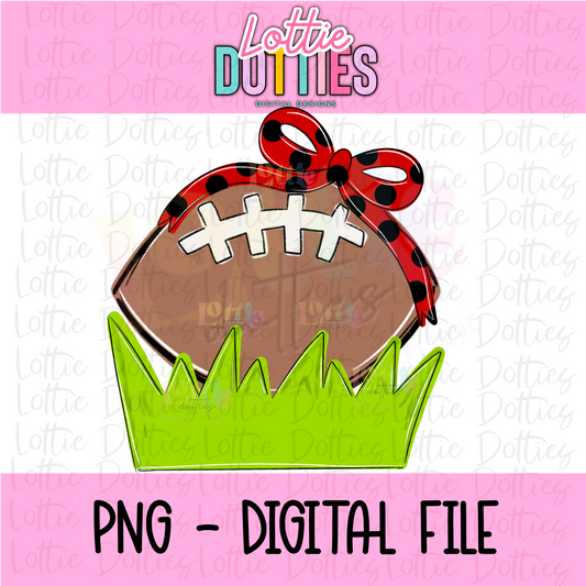 Football Bow - Red & Black Football Bow PNG - Bow Design Sublimation - Digital Download
