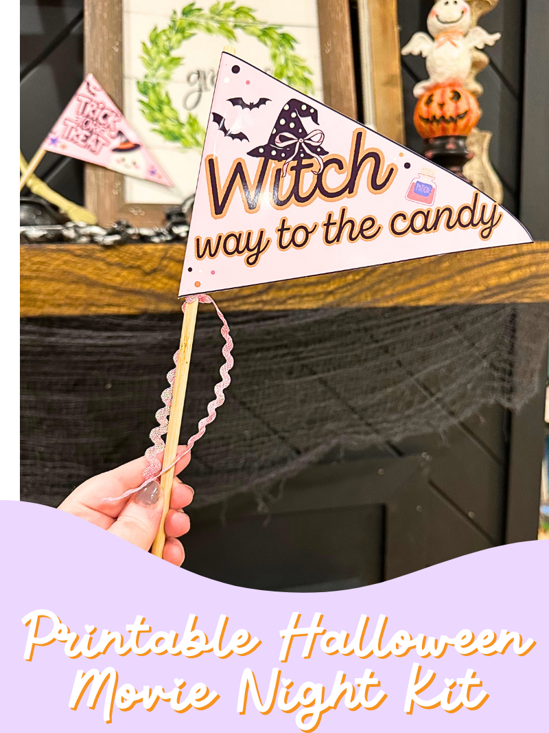 Printable Halloween Pennant Flags | Cute Spooky Party Decorations | Trick or Treat, Movie Night & Boo Basket Printables
