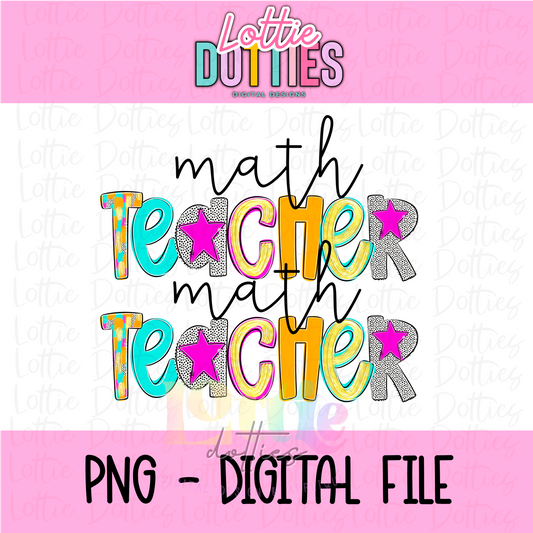 Math Teacher PNG - Poppy Teacher Designs - Digital Download