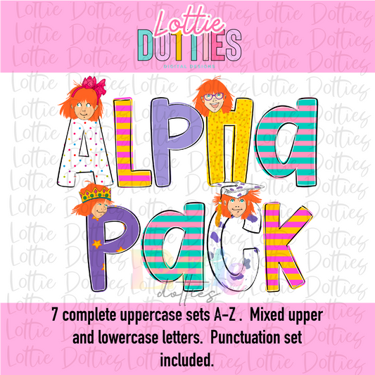 Junie B Alpha PNG - Alpha Set Sublimation- Digital Download