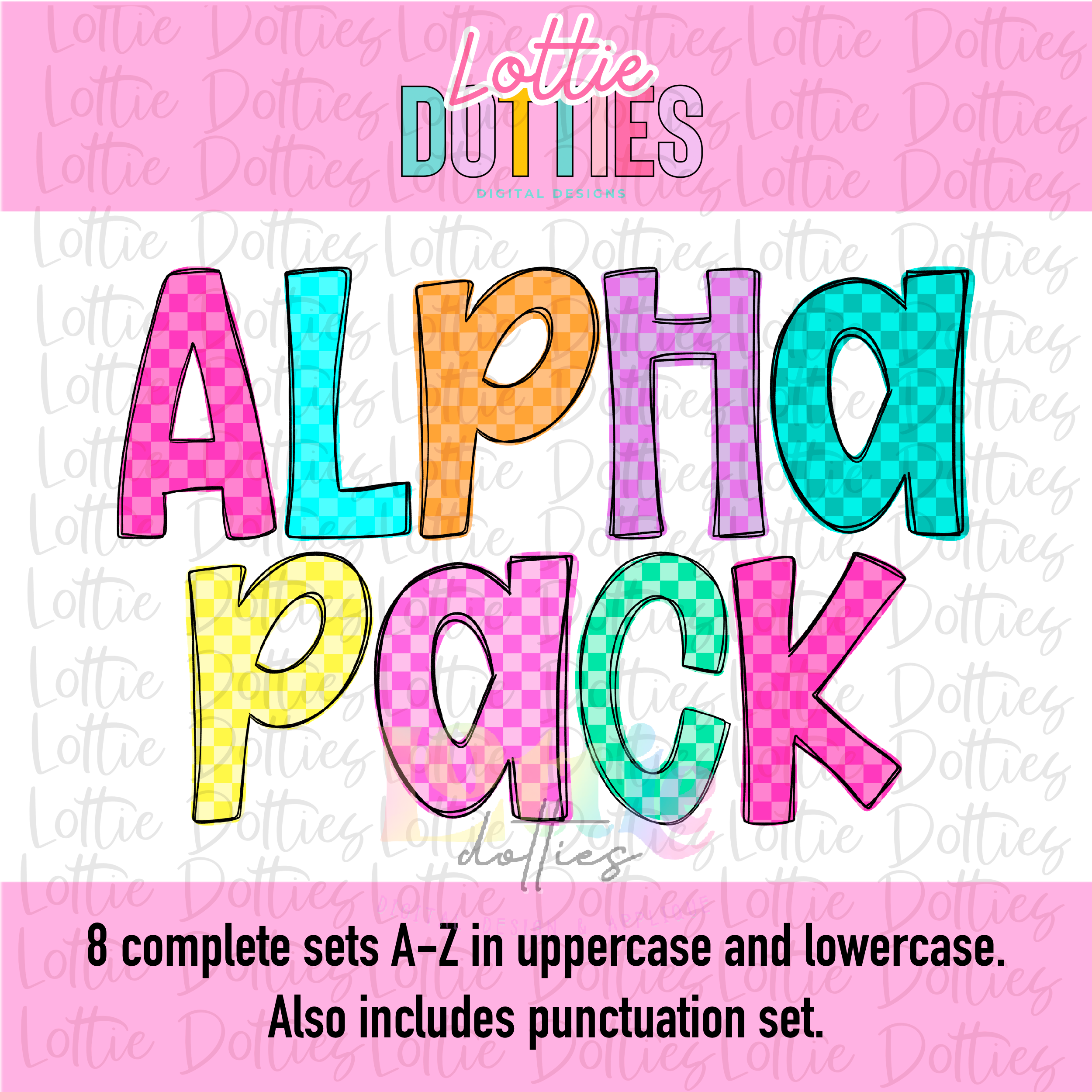 Alpha Check Designs Checkers Alpha PNG - Sublimation Alphabet - Alpha Pack - Instant Downl ...