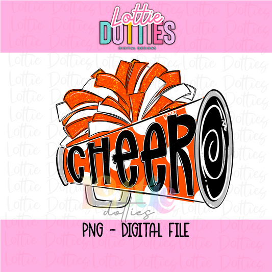 Cheer Megaphone PNG - Orange Sublimation - Digital Design