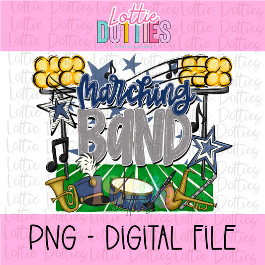 Marching Band PNG - Navy and Gray Marching Band design - Digital Download