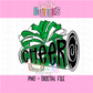 Cheer Megaphone PNG - Green Sublimation - Digital Design