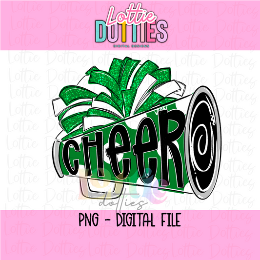 Cheer Megaphone PNG - Green Sublimation - Digital Design